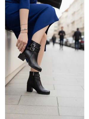 Marina Rosse Kadın Çift Tokalı Kısa Bot