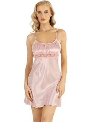 Hayat Store Arias Closet Somon Kısa Saten Gecelik 8208