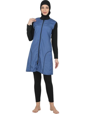 Tudik Collection Fantasy 3372 Bayan Tam Kapalı Paraşüt Kumaş Tesettür Mayo