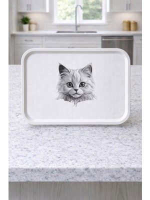 Zucci Home Animal Collection | Cat | Sunum Tepsisi 29,5 x 41,5  cm | Dekoratif & Şık Servis Tepsisi