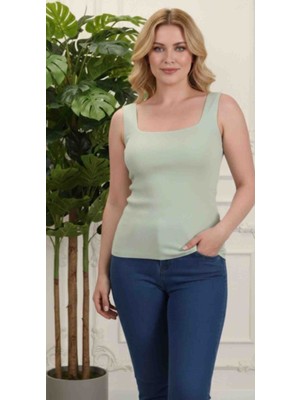 Modelist Kare Yaka Triko Basic Bluz