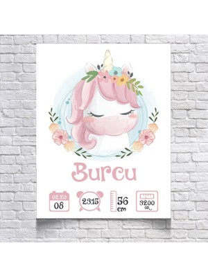 Reysa Tasarım Pembe Unicorn Temalı Yaş Panosu