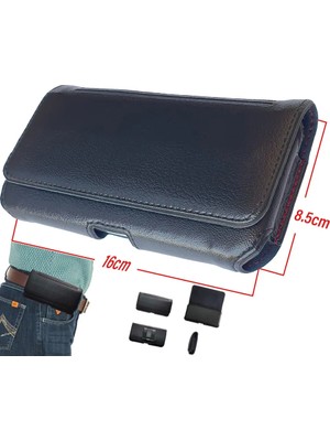Norino Bele Takılan Kapaklı Mıknatıslı Suni Deri Telefon Kemer Kılıfı (16 x 8.5 Cm) MSK01