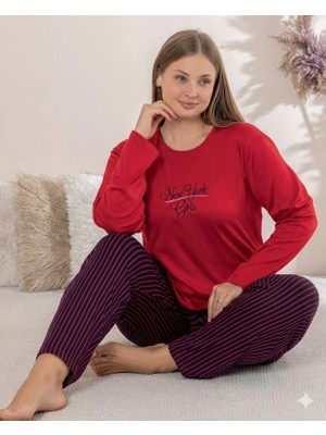 Tudik Collection Boyraz 0259 Kadın Battal Sandy Uzun Kol Pijama Takımı