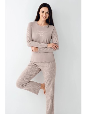 Tudik Collection Pierre Cardin 9096-S Kadın Uzun Kol Pijama Takım