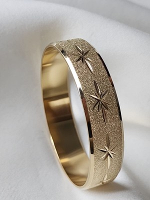 Zülisch Kumlu Kalın Bilezik 14K Gold Çelik Bilezik