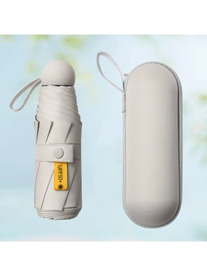 Norino Bej – 8 Telli Kapsül Şemsiye – Özel Kılıflı Mini Şemsiye | Toptan