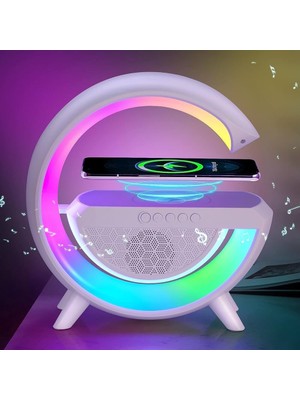 Norino BT-2301 Wireless Kablosuz Şarj Destekli Radyolu Rainbow Aydınlatmalı Bluetooth Hoparlör Fm Radyo