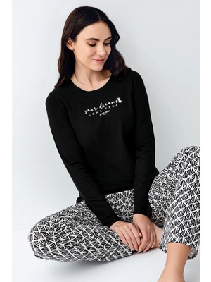 Tudik Collection Pierre Cardin 9068-S Kadın Uzun Kol Pijama Takım