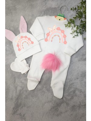 Moda Lime Kelebekli Gökkuşağı Temalı Bebek Tulum Seti – Organik Pamuk – Kişiye Özel Baskılı