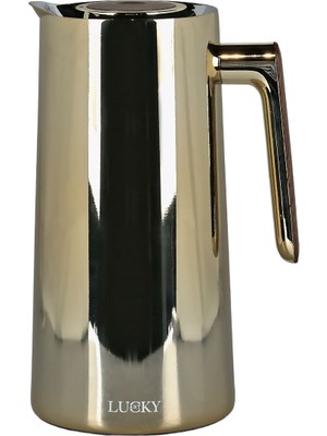 LuckyArt Lucky Art 1l Çelik Gövdeli Karaf Termos Gold