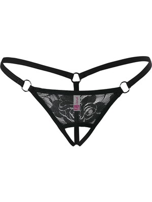 Beruflic Angel Ağı Açık Siyah Dantelli Fantezi Iç Çamaşırı G String