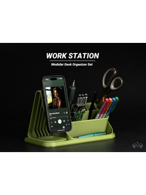 Çalışma Masası Organizer Set – Telefon Tutuculu Kalemlik