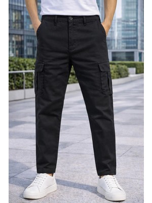 İnce Moda Giyim Erkek Slim Fit Kargo Pantolon – Düğmeli Yüksek Kalite Model