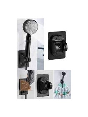 Data Store Siyah Kendinden Yapışkanlı Banyo Duş Başlığı Askısı 15 kg Taşıma Kapasiteli, Matkap Gerektirmeyen Montaj Yapışkanlı Duş Başlığı Tutucu, Ayarlanabilir Duş Mafsalı Siyah