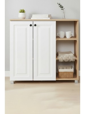 EUR018 2 Kapak 3 Raflı Çok Amaçlı Dolap