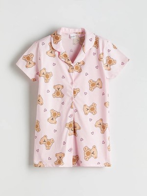 Lc Waikiki Yeni Sezon Gömlek Yaka Kız Çocuk Pijama Üst