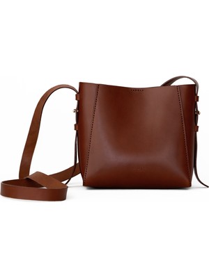 Mimas Design Peak Omuz Çantası, Askısı Ayarlanabilir, Kısa ve Çapraz 2 Boy Askılı, Hakiki Deri