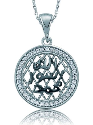 Tienda Elegante Gümüş Taşlı Mühr-Ü Şerif Bayan Kolye