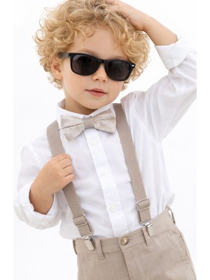 Algitsin O L A Çocuk Pantolon Askısı+Papyon Seti+1-12 Yaş Unisex