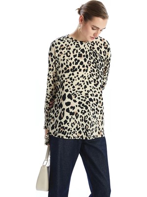 Lc Waikiki Yeni Sezon Bisiklet Yaka Desenli Kadın Bluz