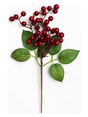 Data Store Yapay Çiçek Kırmızı Kokina Demeti Kokina Çiçeği Yılbaşı Süsü Kırmızı Yeşil Lüx Hediye Yılbaşı Ağacı Süsü 35 cm