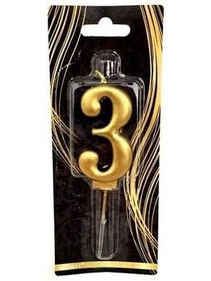 Data Store - 3 Yaş Altın Pasta Mumu