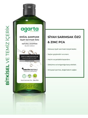 Agarta Siyah Sarımsak Dökülme Karşıtı ve Besleyici Şampuanı 400 ml
