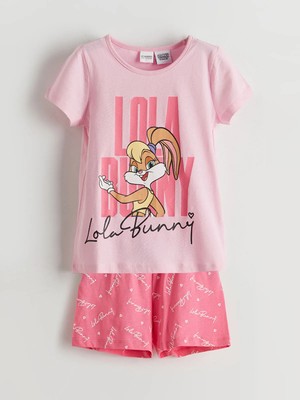 Lc Waikiki Yeni Sezon Lola Bunny Baskılı Kız Çocuk Şortlu Pijama Takımı