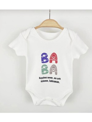 Moda Lime %100 Organik Pamuk Baba Yazılı Zıbın