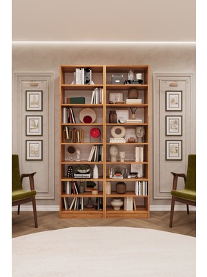 Asra Trend Lüks 16 Raflı Ayarlanabilir Ev Ofis Kitaplık %100 MDF Dekoratif Kütüphane Kitaplık K13