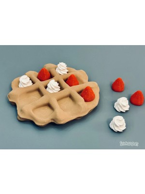 Snickerdoodles Waffle Tic Tac Toe Xox Oyunu - Eğlenceli Tasarım Hediyelik Dekoratif Ev Aksesuarı - Oyun Takımı