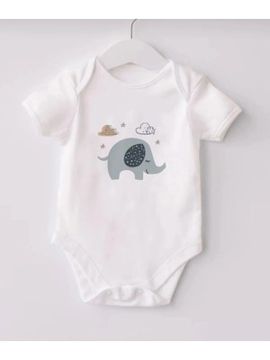 Moda Lime %100 Organik Pamuk Fil Baskılı Zıbın