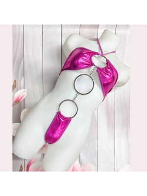 Çamaşır Kenti Secret  Zincirli Metalli Pembe Fantazi Seksi Iç Giyim BC9185