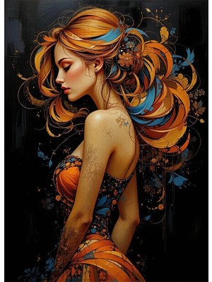 Bedeko Kadın Zerafeti Temalı Mdf Ahşap Tablo