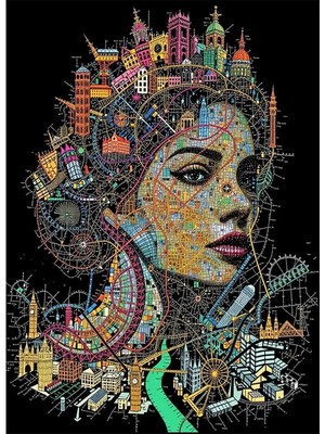 Bedeko Tarihi Yapılar Sürreal Mdf Ahşap Tablo