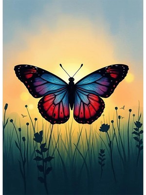 Bedeko Kelebek Resimli Mdf Ahşap Tablo