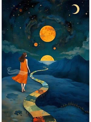 Bedeko Rüyanın Peşinden Giden Kız Mdf Ahşap Tablo