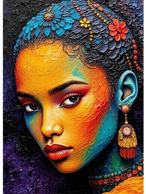 Bedeko Boyalı Kadın Yüzü Mdf Ahşap Tablo