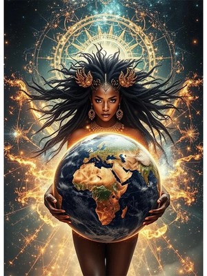 Bedeko Astroloji ve Dünya Mdf Ahşap Tablo