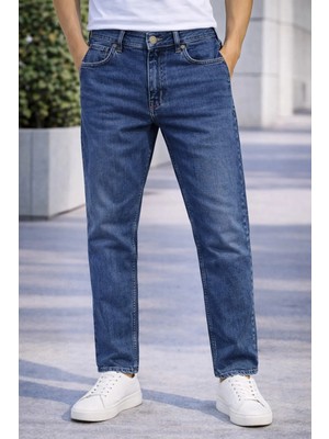 İnce Moda Giyim Erkek Slim Fit Denim Kot Pantolon – Orta Mavi & Açık Mavi Yıkamalı
