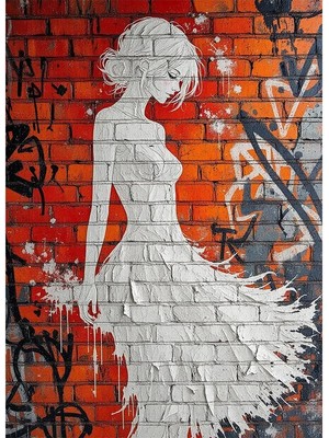 Bedeko Duvar Sanatı Kadın Çizimi Mdf Ahşap Tablo