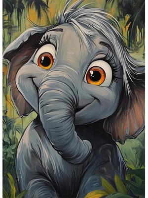 Bedeko Sevimli Fil Yavrusu Mdf Ahşap Tablo