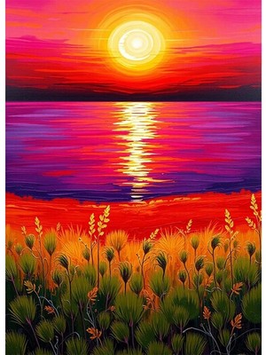 Bedeko Gün Batımında Kumsal Mdf Ahşap Tablo