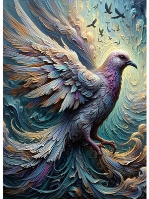 Bedeko Kanat Çırpan Kuş Temalı Mdf Ahşap Tablo