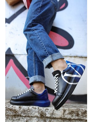 Flamex CH254 - Cbt Pittura Erkek Ayakkabı 407 V  Sıyah / Mavı