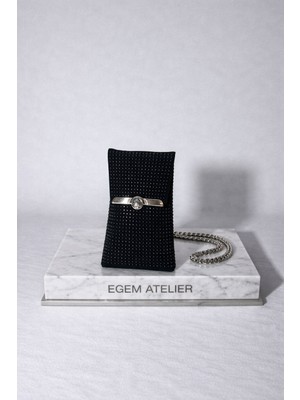 Egem Atelier Zincir Askılı Taşlı Telefon Çantası