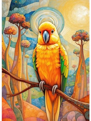 Bedeko Renkli Papağan Mdf Ahşap Tablo