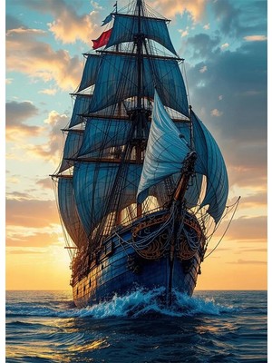 Bedeko Yelkenli Gemi Resimli Mdf Ahşap Tablo