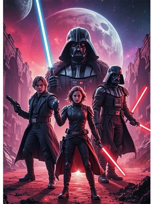 Bedeko Yıldız Savaşları Temalı Mdf Ahşap Tablo